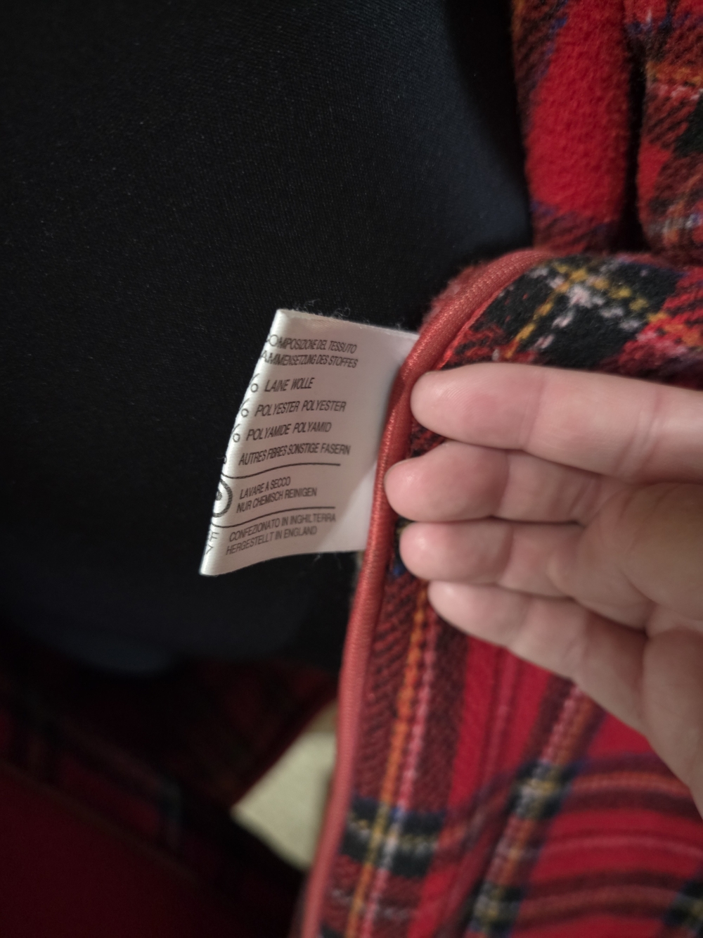 Burberry Red Hooded Toggle Pea Coat - Picture 4 of 7